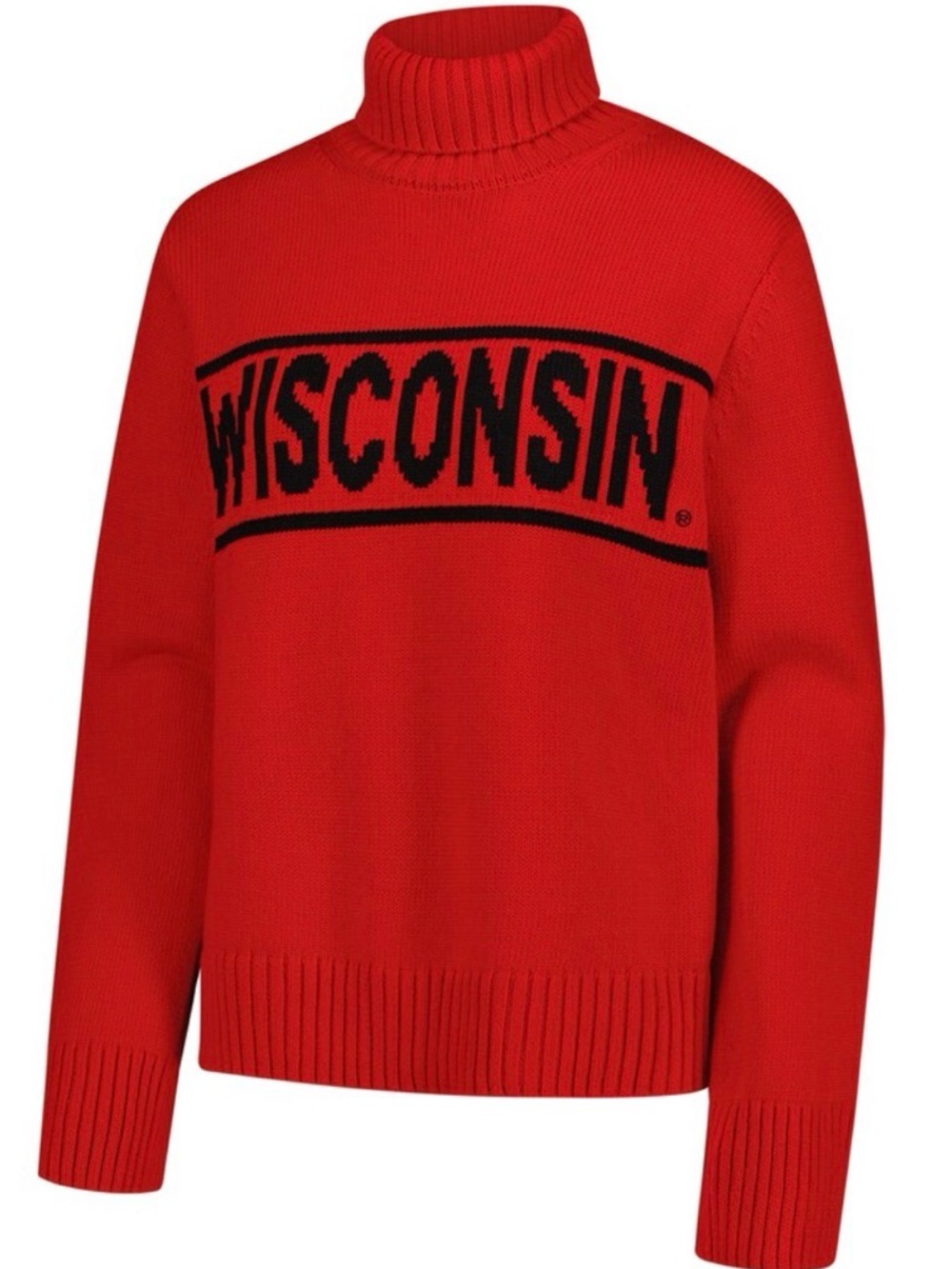 NWT Wisconsin Badgers Gameday Social Chenille Turtleneck Sweater - Red. XL.